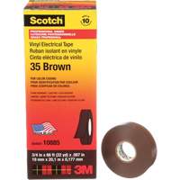 Scotch&reg; Vinyl Colour Coding Electrical Tape, 19 mm (3/4") W x 20 m (66') L, 7 mils, Brown EastCoast Offshore Supplies