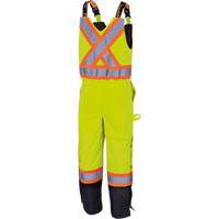 5041BB Pantalon &agrave; bretelles matelass&eacute; imperm&eacute;able, Polyester, Grand, Jaune lime haute visibilit&eacute; EastCoast Offshore Supplies