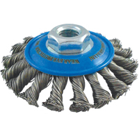 Knotted Wire Wheel Saucer Brushes, 4" Dia., 0.02" Fill, 5/8"-11 Arbor, Stainless Steel EastCoast Offshore Supplies