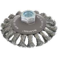 Brosse m&eacute;tallique AllSteel, Dia. 4", Fils 0,02", Arbre 5/8"-11, Acier EastCoast Offshore Supplies
