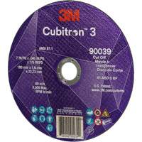 Cubitron 3 Cut-Off Wheel, 7" x 0.09", 7/8" Arbor, Type T27, Ceramic, 8500 RPM EastCoast Offshore Supplies