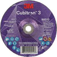 Cubitron 3 Cut and Grind Wheel, 4" x 5/32", 3/8" Arbor, Type 27, 36 Grit, Ceramic EastCoast Offshore Supplies