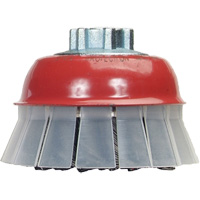 Knotted Wire Cup Brush with Protective Guard, 4" Dia. x 5/8"-11 Arbor EastCoast Offshore Supplies