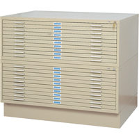 Steel Plan Files, 10 Drawers, 46-3/8" W x 35-3/8" D x 16-1/2" H EastCoast Offshore Supplies