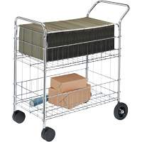 Wire Mail Cart, 200 lbs. Capacity, Chrome, 19" D x 30" L x 39-1/4" H, Chrome Plated EastCoast Offshore Supplies