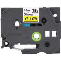 Tape Cartridge for P-touch&reg; Labeling System, 18 mm x 8 m, Black on Yellow EastCoast Offshore Supplies