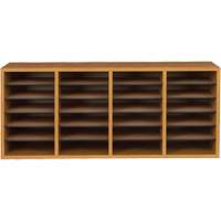 Casier &agrave; compartiments r&eacute;glable pour documentation, Stationnaire, 24 fentes, Bois, 39-1/4" la x 11-3/4" p x 16-1/4" h EastCoast Offshore Supplies