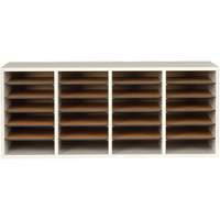 Casier &agrave; compartiments r&eacute;glable pour documentation, Stationnaire, 24 fentes, Bois, 39-1/4" la x 11-3/4" p x 16-1/4" h EastCoast Offshore Supplies