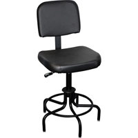 6000 Series Stool with Back, Stationary, Adjustable, 26" - 31", Vinyl Seat, Black EastCoast Offshore Supplies