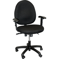 900 Series Mid-Back Ergonomic Steno Chair, Drafting, Adjustable, 22", Fabric Seat, Black EastCoast Offshore Supplies