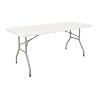 Table pliante, Rectangulaire, 72" l x 30" la, Poly&eacute;thyl&egrave;ne, Blanc EastCoast Offshore Supplies