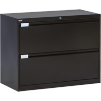 Lateral Filing Cabinet, Steel, 2 Drawers, 36" W x 18" D x 27-7/8" H, Black EastCoast Offshore Supplies