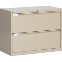 Lateral Filing Cabinet, Steel, 2 Drawers, 36" W x 18" D x 27-7/8" H, Beige EastCoast Offshore Supplies
