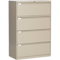 Lateral Filing Cabinet, Steel, 4 Drawers, 36" W x 18" D x 53-3/8" H, Beige EastCoast Offshore Supplies