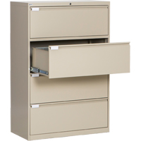 Lateral Filing Cabinet, Steel, 4 Drawers, 36" W x 18" D x 53-3/8" H, Beige EastCoast Offshore Supplies