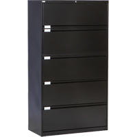 Lateral Filing Cabinet, Steel, 5 Drawers, 36" W x 18" D x 65-1/2" H, Black EastCoast Offshore Supplies