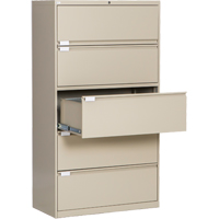 Lateral Filing Cabinet, Steel, 5 Drawers, 36" W x 18" D x 65-1/2" H, Beige EastCoast Offshore Supplies