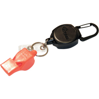 Self Retracting ID Badge and Key Reel with Whistle, Zinc Alloy Metal, 24" Cable, Carabiner Attachment EastCoast Offshore Supplies
