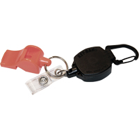 Self Retracting ID Badge and Key Reel with Whistle, Zinc Alloy Metal, 24" Cable, Carabiner Attachment EastCoast Offshore Supplies