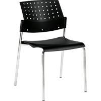 Armless Stacking Chair, Plastic, 33" High, 300 lbs. Capacity, Black EastCoast Offshore Supplies