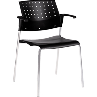 Stacking Chairs, Plastic, 33" High, 300 lbs. Capacity, Black EastCoast Offshore Supplies