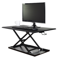 Adjustable Stand-Up Desk, Desktop Unit, 15-3/4" H x 31-1/2" W x 22-1/2" D, Black EastCoast Offshore Supplies