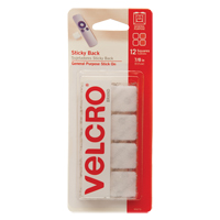 Attaches en carr&eacute;e, Boucle et crochet, 7/8" dia., Adh&eacute;sif, Blanc EastCoast Offshore Supplies