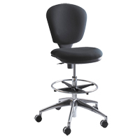 Metro Extended-High Chair, Fabric, Black, 250 lbs. Capacity EastCoast Offshore Supplies