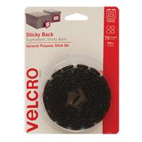 Attaches en jeton, Boucle et crochet, 5/8" dia., Adh&eacute;sif, Noir EastCoast Offshore Supplies