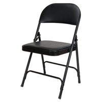 Vinyl Padded Folding Chair, Steel, Black, 300 lbs. Weight Capacity EastCoast Offshore Supplies