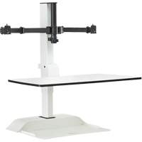 Soar Sit/Stand Electric Desk with Dual Monitor Arm, Desktop Unit, 37-1/4" H x 27-3/4" W x 22" D, White EastCoast Offshore Supplies