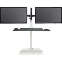 Soar Sit/Stand Electric Desk with Dual Monitor Arm, Desktop Unit, 37-1/4" H x 27-3/4" W x 22" D, White EastCoast Offshore Supplies