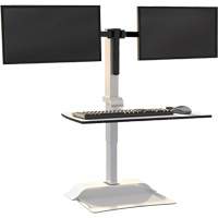 Soar Sit/Stand Electric Desk with Dual Monitor Arm, Desktop Unit, 37-1/4" H x 27-3/4" W x 22" D, White EastCoast Offshore Supplies