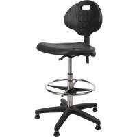 Heavy-Duty Ergonomic Stool, Stationary, Adjustable, 39” - 48”, Polyurethane Seat, Black EastCoast Offshore Supplies