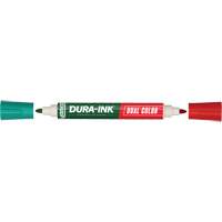 Marqueur &agrave; encre permanente et double couleur Markal Dura-Ink, Ronde, Vert/Rouge EastCoast Offshore Supplies