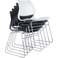 Stacking Chairs, Polypropylene, 32" High, 250 lbs. Capacity, Black EastCoast Offshore Supplies