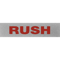 "Rush" Special Handling Labels, 5" L x 2" W, Black on Red EastCoast Offshore Supplies