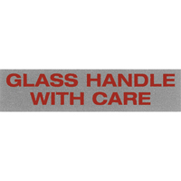 "Glass Handle with Care" Special Handling Labels, 5" L x 2" W, Black on Red EastCoast Offshore Supplies