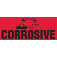 "Corrosive" Special Handling Labels, 5" L x 2" W, Black on Red EastCoast Offshore Supplies