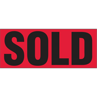 "Sold" Special Handling Labels, 5" L x 2" W, Black on Red EastCoast Offshore Supplies