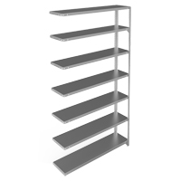 Shelving Unit, Galvanized Steel, Slotted Angle, 300 lbs. Capacity, 48" W x 84" H x 12" D EastCoast Offshore Supplies