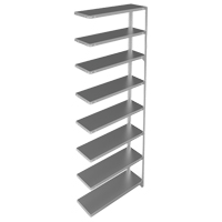Shelving Unit, Galvanized Steel, Slotted Angle, 400 lbs. Capacity, 36" W x 96" H x 12" D EastCoast Offshore Supplies