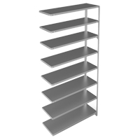 Shelving Unit, Galvanized Steel, Slotted Angle, 300 lbs. Capacity, 48" W x 96" H x 15" D EastCoast Offshore Supplies