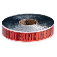 Ruban d'avertissement de danger souterrain Fiber Optic Line Identoline, 2" la x 1000' lo, Noir/orange EastCoast Offshore Supplies