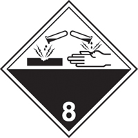 TDG Shipping Labels, Class 8, Corrosives, Paper EastCoast Offshore Supplies