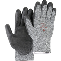 Salt & Pepper Knit Gloves With Black Palm Coating, Size Small/7, Polyurethane Coated, HPPE Shell, ANSI/ISEA 105 Level 2 EastCoast Offshore Supplies