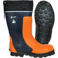 Bottes de s&eacute;curit&eacute; pour scie &agrave; chaîne Bushwhacker, Caoutchouc, Embout Acier, Pointure 6, Semelle R&eacute;sistant aux perforations EastCoast Offshore Supplies