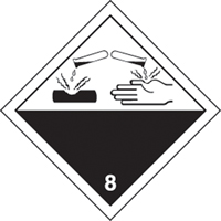 &eacute;tiquettes d'exp&eacute;dition TMD, Classe 8, Corrosifs, Papier EastCoast Offshore Supplies