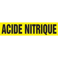 Marqueur de tuyau "Acid Nitrique", Autocollant, 4" h x 24" la, Noir sur jaune EastCoast Offshore Supplies