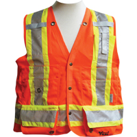 Vestes de s&eacute;curit&eacute; pour arpenteur, Orange haute visibilit&eacute;, Moyen, Polyester EastCoast Offshore Supplies